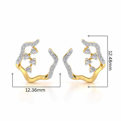 Excentrique Silver Studs - Yellow Gold - Image 2