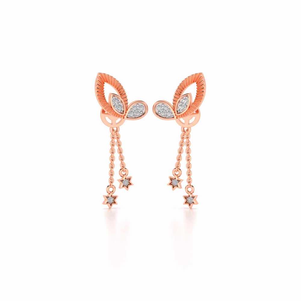 Exclusivement Silver Danglers - Rose Gold - Image 1