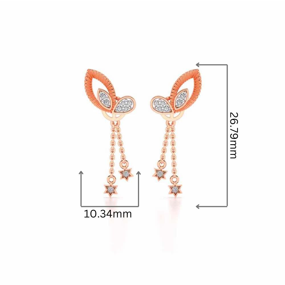 Exclusivement Silver Danglers - Rose Gold - Image 2