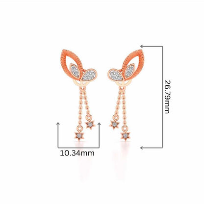 Exclusivement Silver Danglers - Rose Gold - Image 2
