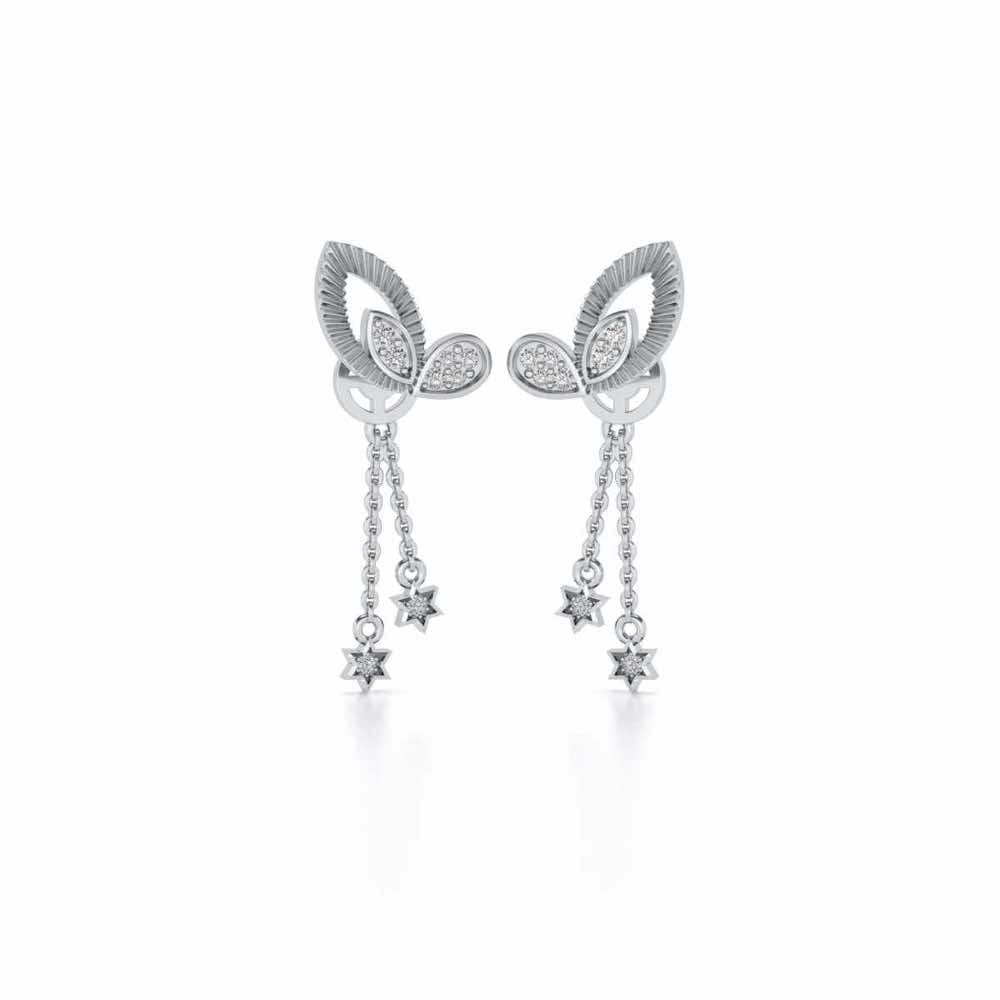 Exclusivement Silver Danglers - White Gold - Image 1