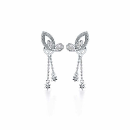 Exclusivement Silver Danglers - White Gold - Image 1