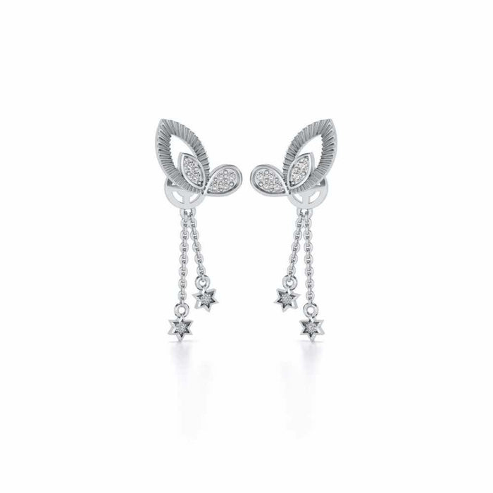 Exclusivement Silver Danglers - White Gold - Image 1