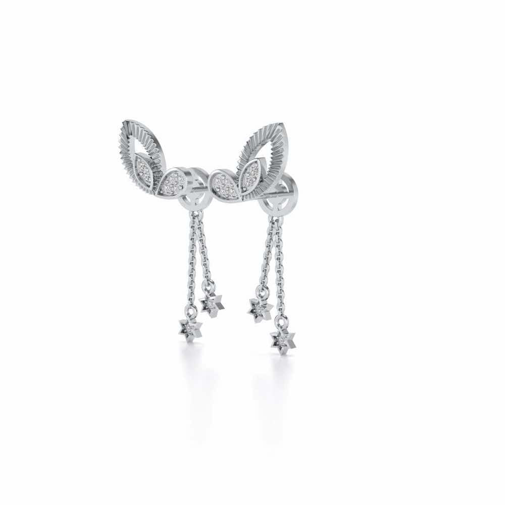Exclusivement Silver Danglers - White Gold - Image 3