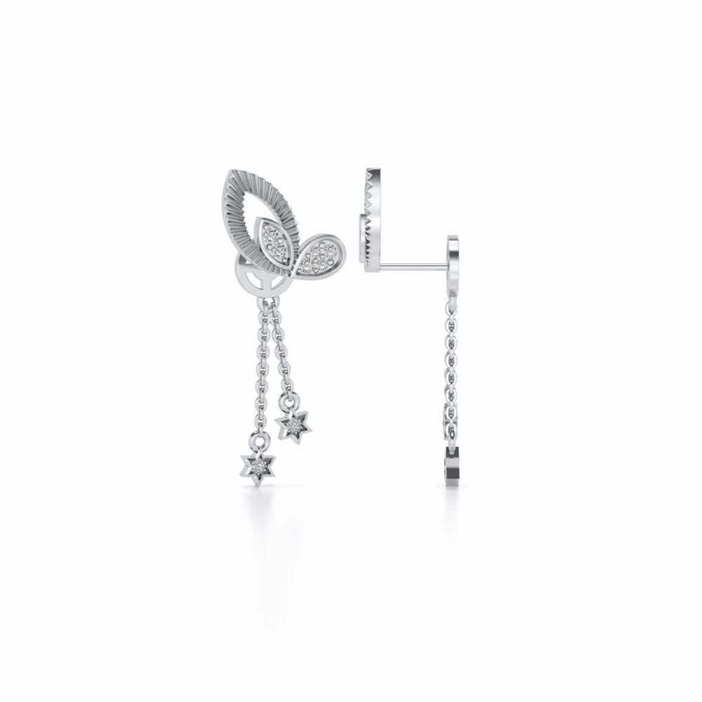 Exclusivement Silver Danglers - White Gold - Image 4