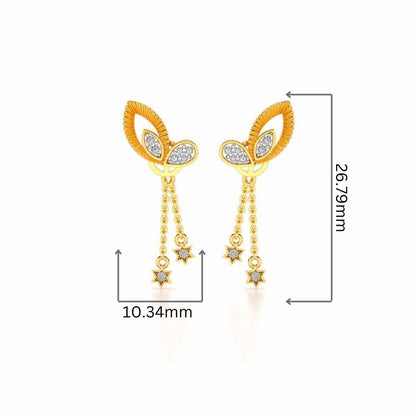 Exclusivement Silver Danglers - Yellow Gold - Image 2