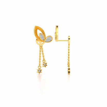 Exclusivement Silver Danglers - Yellow Gold - Image 4