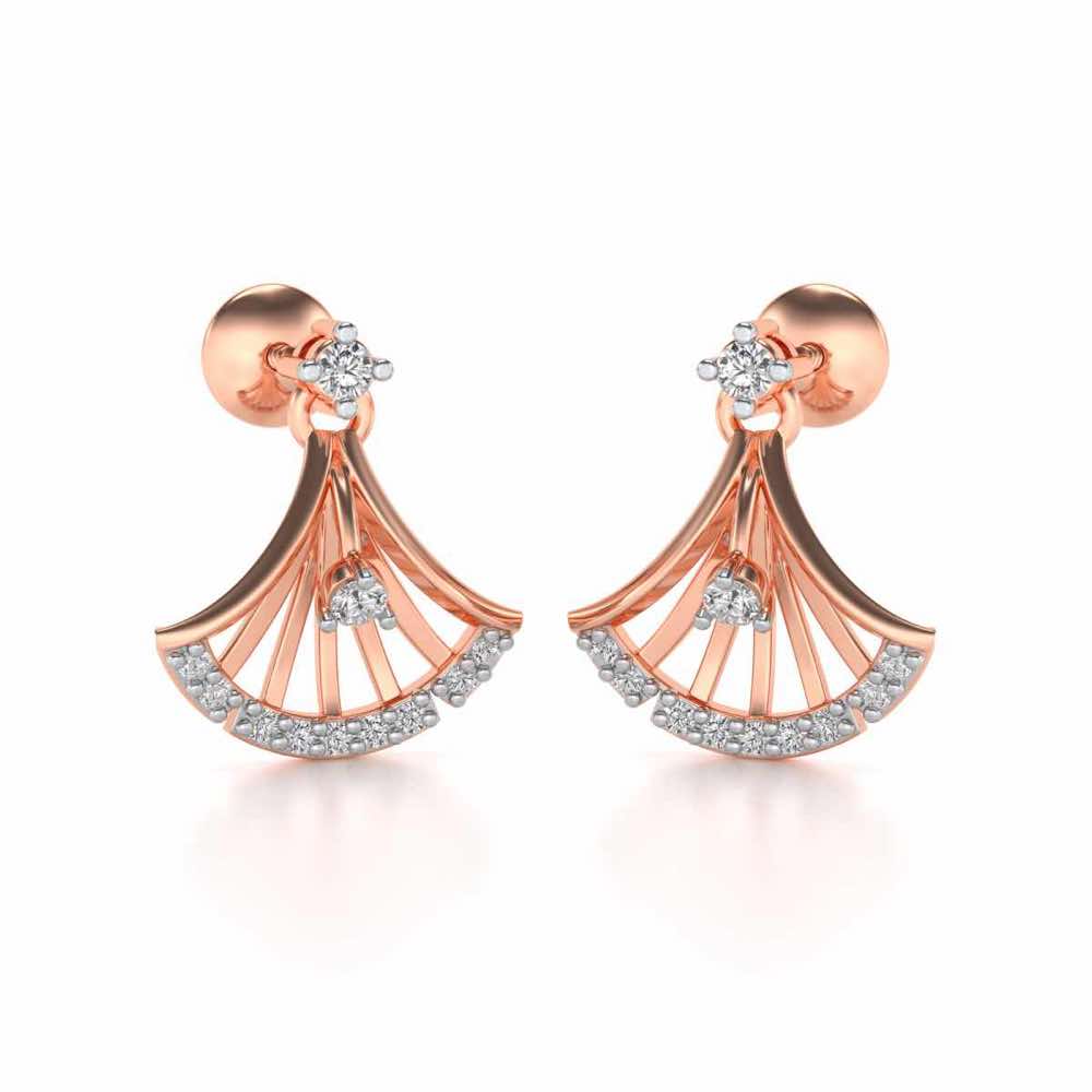 Expanse Silver Earrings - Rose Gold - Image 2