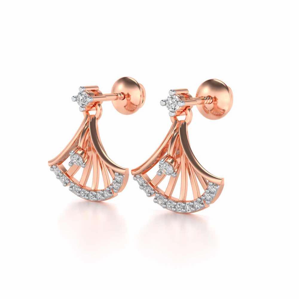 Expanse Silver Earrings - Rose Gold - Image 3