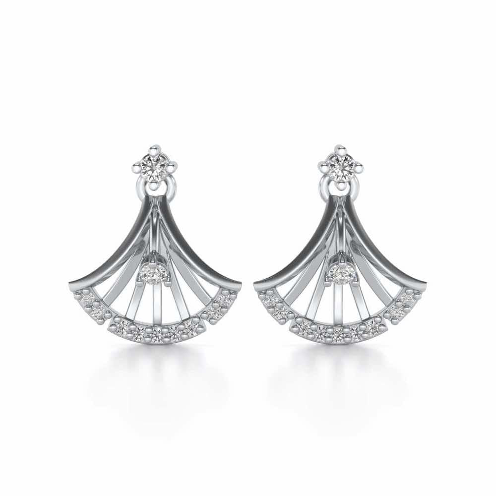 Expanse Silver Earrings - White Gold - Image 1