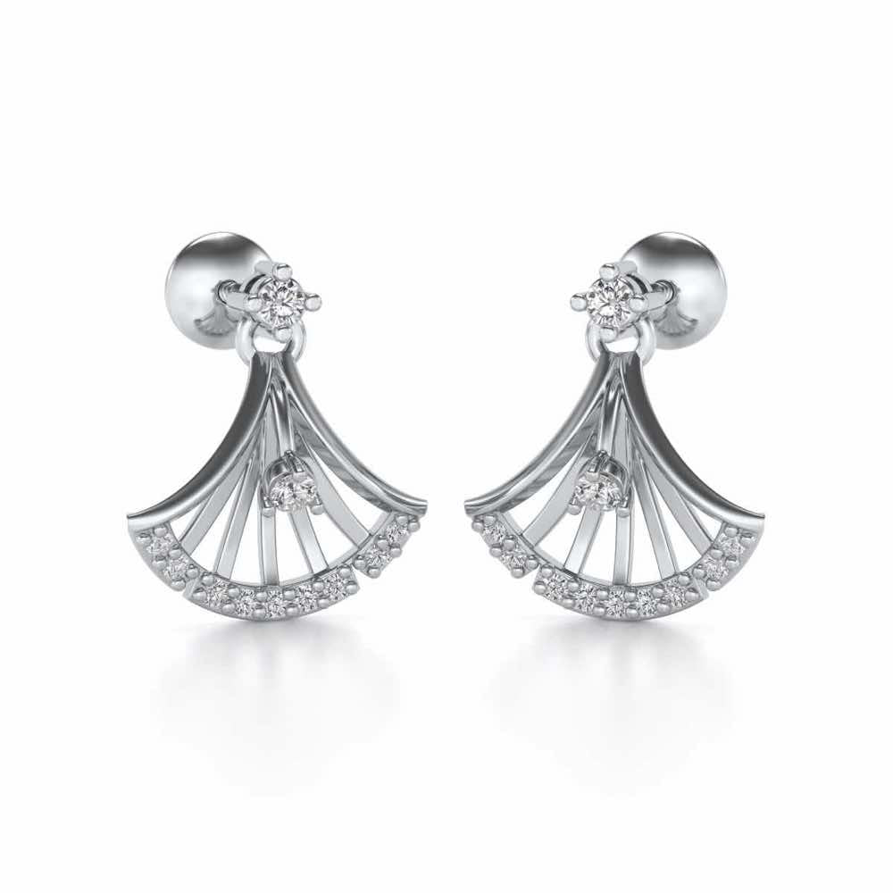 Expanse Silver Earrings - White Gold - Image 2