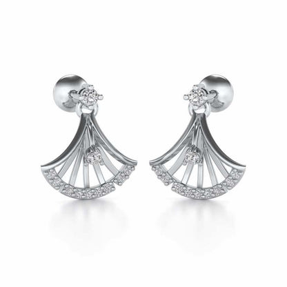 Expanse Silver Earrings - White Gold - Image 2