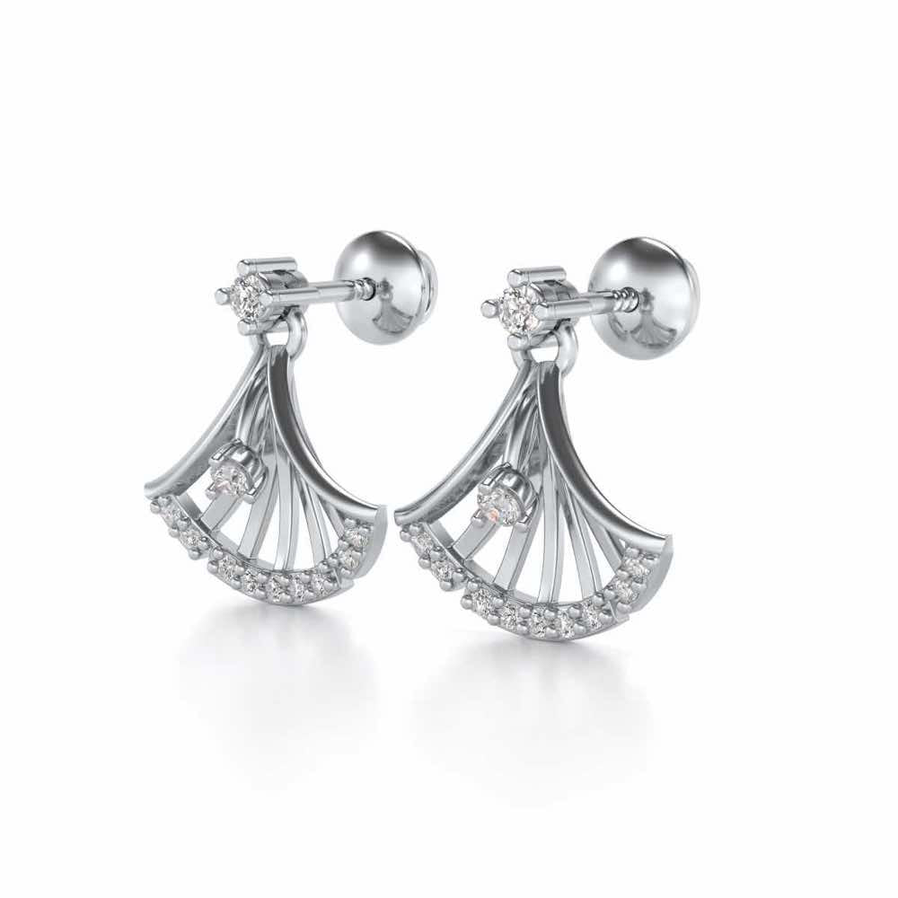 Expanse Silver Earrings - White Gold - Image 3
