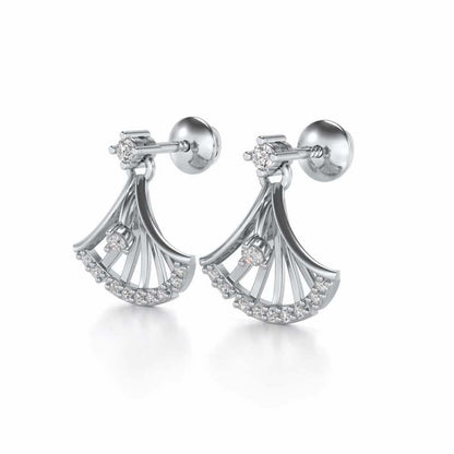 Expanse Silver Earrings - White Gold - Image 3
