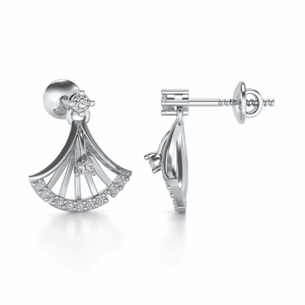 Expanse Silver Earrings - White Gold - Image 4