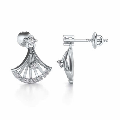 Expanse Silver Earrings - White Gold - Image 4