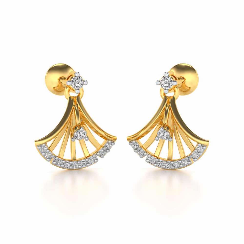Expanse Silver Earrings - Yellow Gold - Image 2