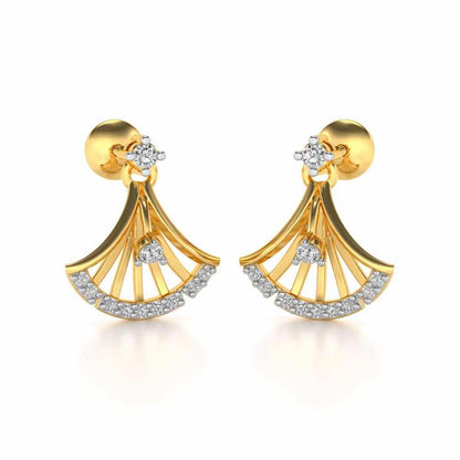 Expanse Silver Earrings - Yellow Gold - Image 2