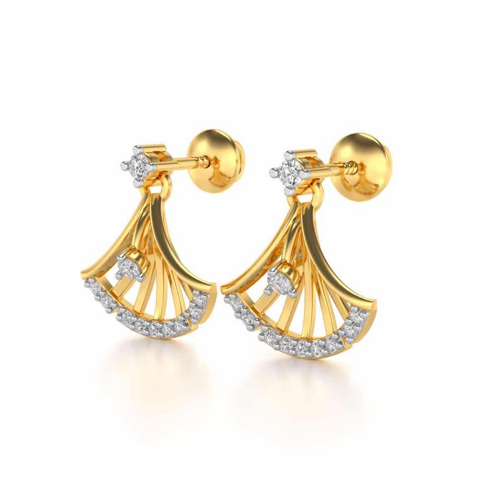 Expanse Silver Earrings - Yellow Gold - Image 3