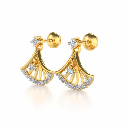 Expanse Silver Earrings - Yellow Gold - Image 3