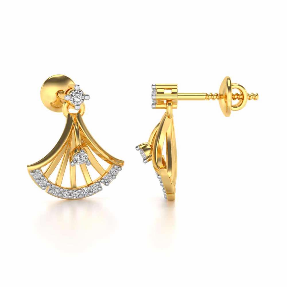 Expanse Silver Earrings - Yellow Gold - Image 4