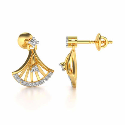 Expanse Silver Earrings - Yellow Gold - Image 4