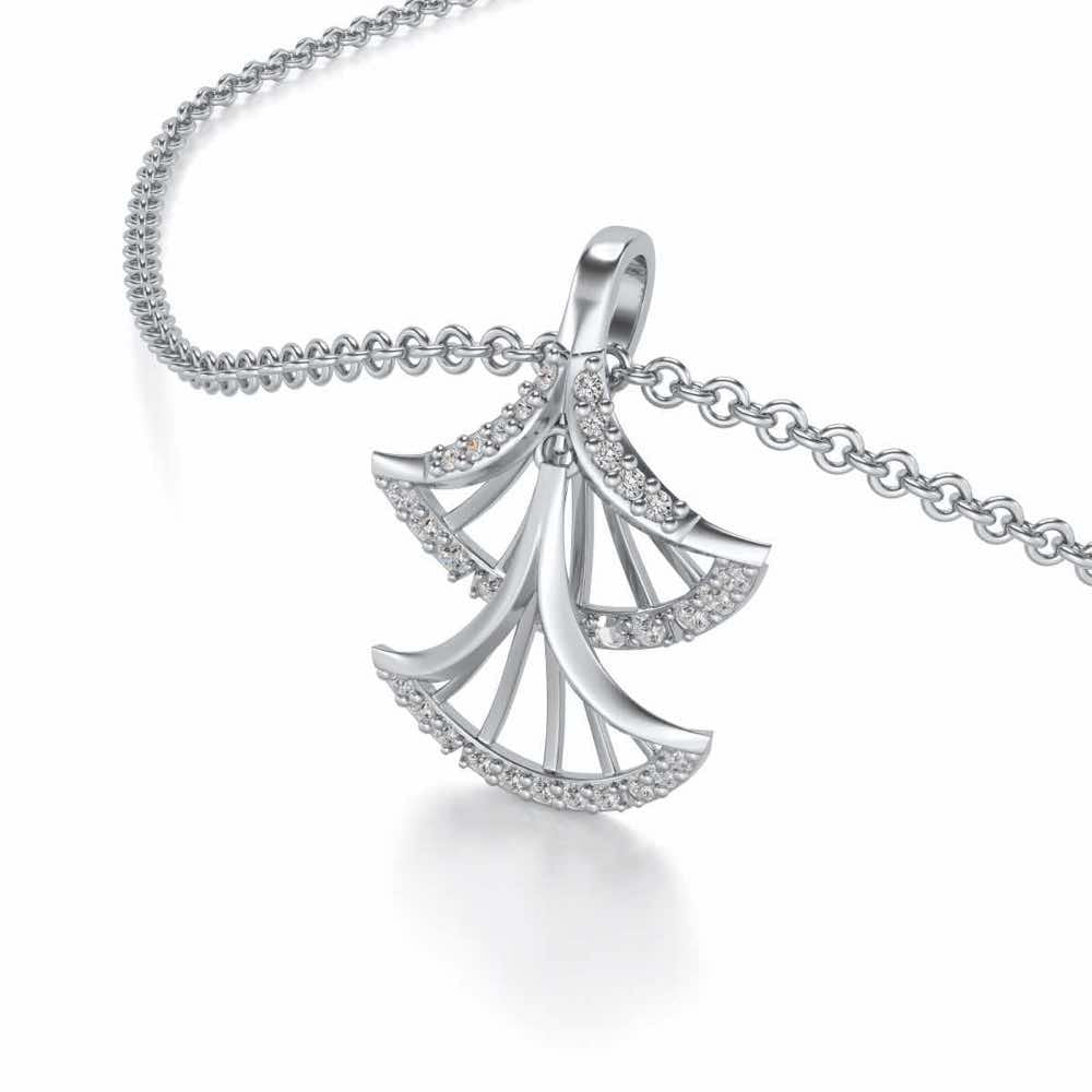 Expanse Silver Pendant - White Gold - Image 2