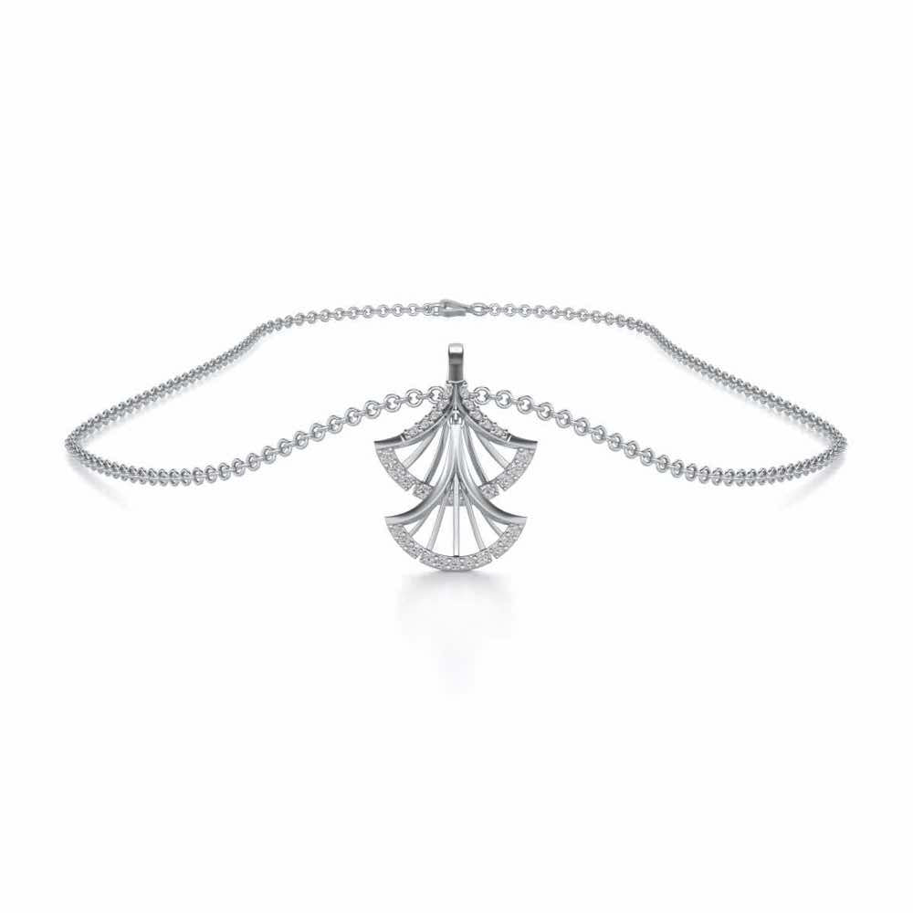 Expanse Silver Pendant - White Gold - Image 3