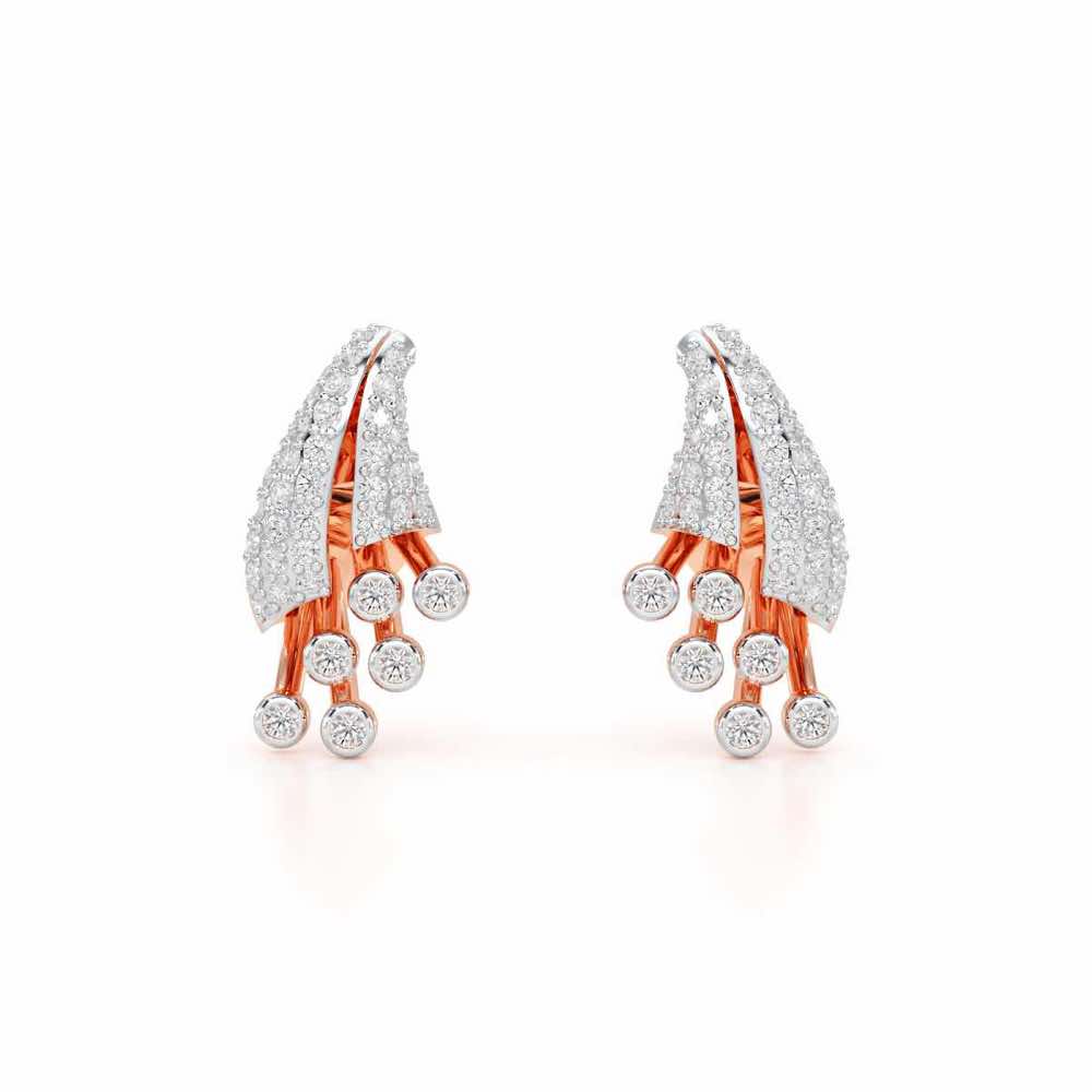 Exquisite Desire Silver Stud Earrings - Rose Gold - Image 1