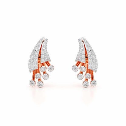 Exquisite Desire Silver Stud Earrings - Rose Gold - Image 1