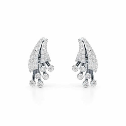 Exquisite Desire Silver Stud Earrings - White Gold - Image 1