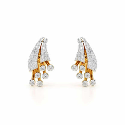 Exquisite Desire Silver Stud Earrings - Yellow Gold - Image 1