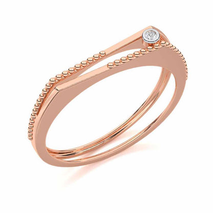 Exquisite Embrace Silver Ring - Rose Gold - Image 1