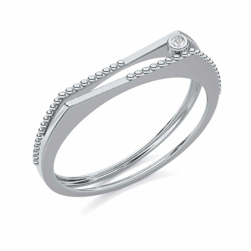 Exquisite Embrace Silver Ring - White Gold - Image 1