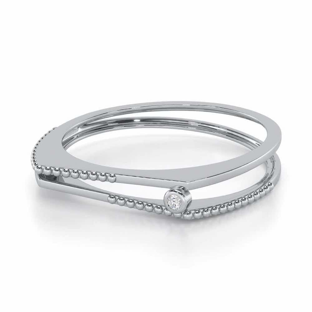 Exquisite Embrace Silver Ring - White Gold - Image 2
