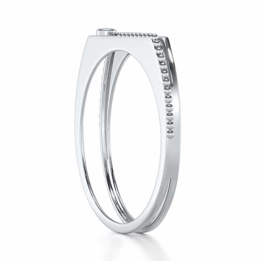 Exquisite Embrace Silver Ring - White Gold - Image 3