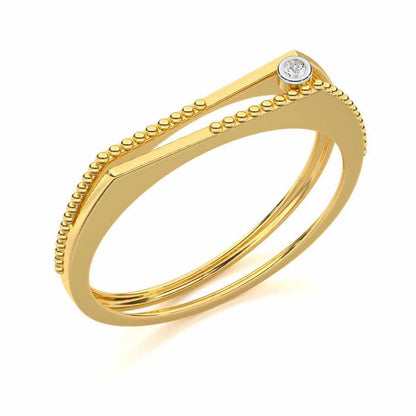 Exquisite Embrace Silver Ring - Yellow Gold - Image 1