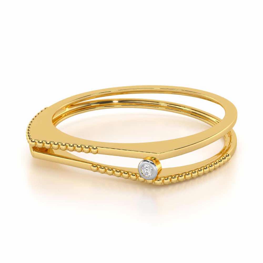 Exquisite Embrace Silver Ring - Yellow Gold - Image 2