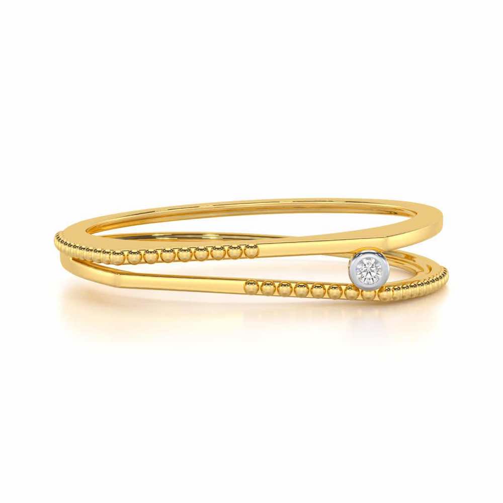 Exquisite Embrace Silver Ring - Yellow Gold - Image 4