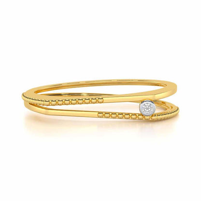 Exquisite Embrace Silver Ring - Yellow Gold - Image 4