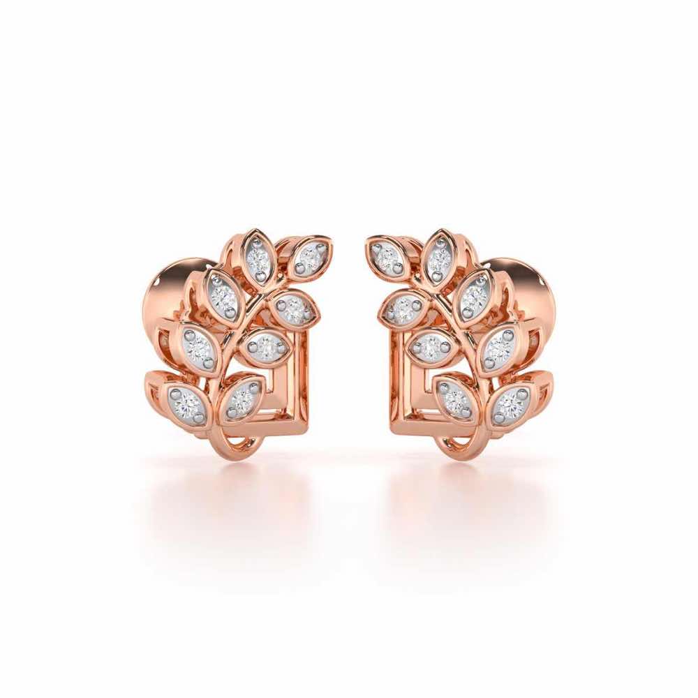 Exquisite Essence Silver Stud Earrings - Rose Gold - Image 1
