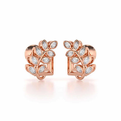 Exquisite Essence Silver Stud Earrings - Rose Gold - Image 1