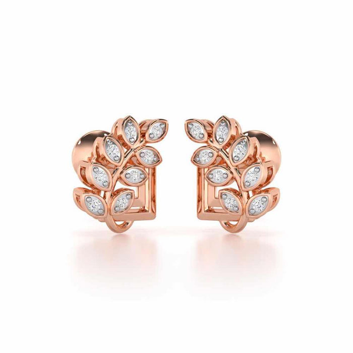 Exquisite Essence Silver Stud Earrings - Rose Gold - Image 1