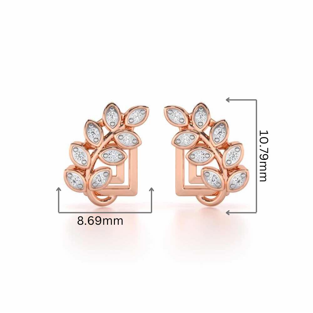 Exquisite Essence Silver Stud Earrings - Rose Gold - Image 2