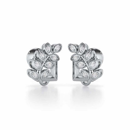 Exquisite Essence Silver Stud Earrings - White Gold - Image 1