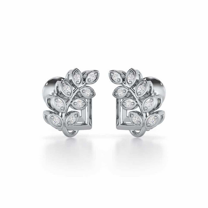 Exquisite Essence Silver Stud Earrings - White Gold - Image 1
