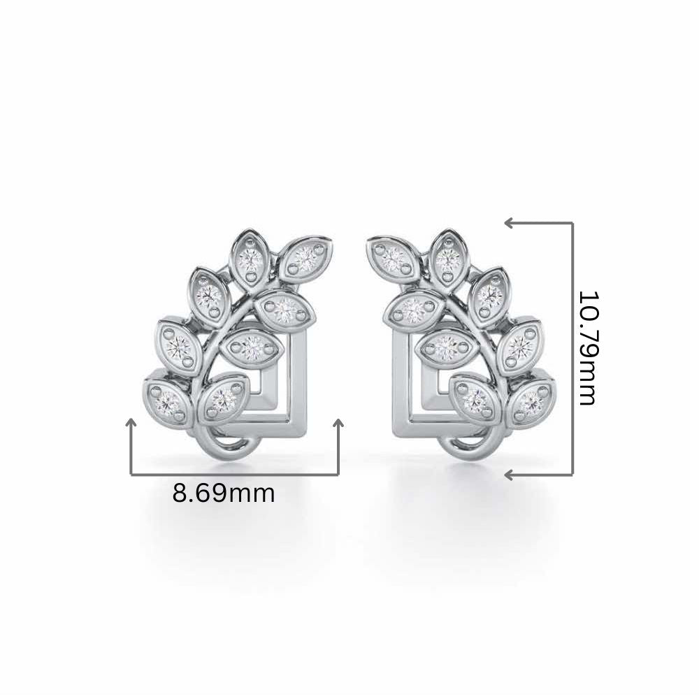 Exquisite Essence Silver Stud Earrings - White Gold - Image 2