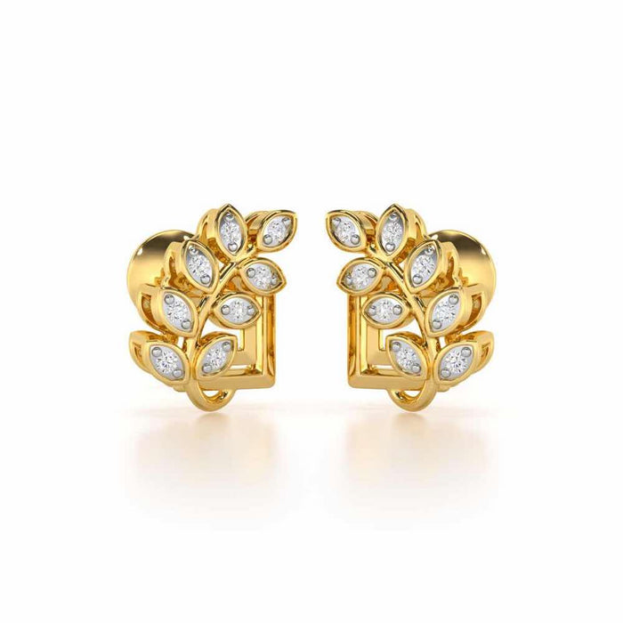 Exquisite Essence Silver Stud Earrings - Yellow Gold - Image 1