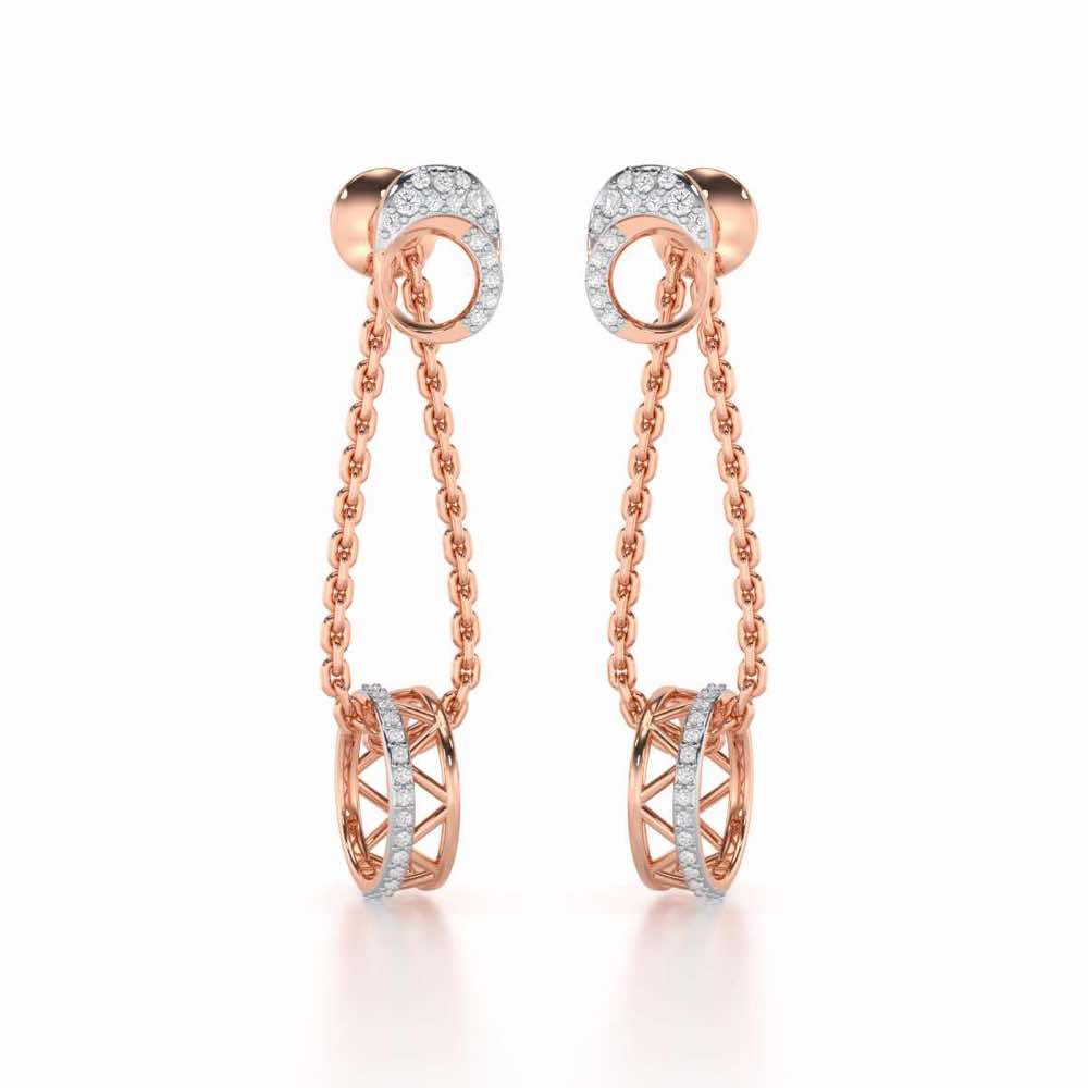Exquisite Exuberance Silver Drop Earrings - Rose Gold - Image 1