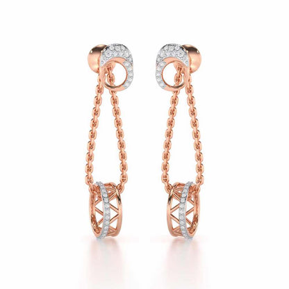 Exquisite Exuberance Silver Drop Earrings - Rose Gold - Image 1